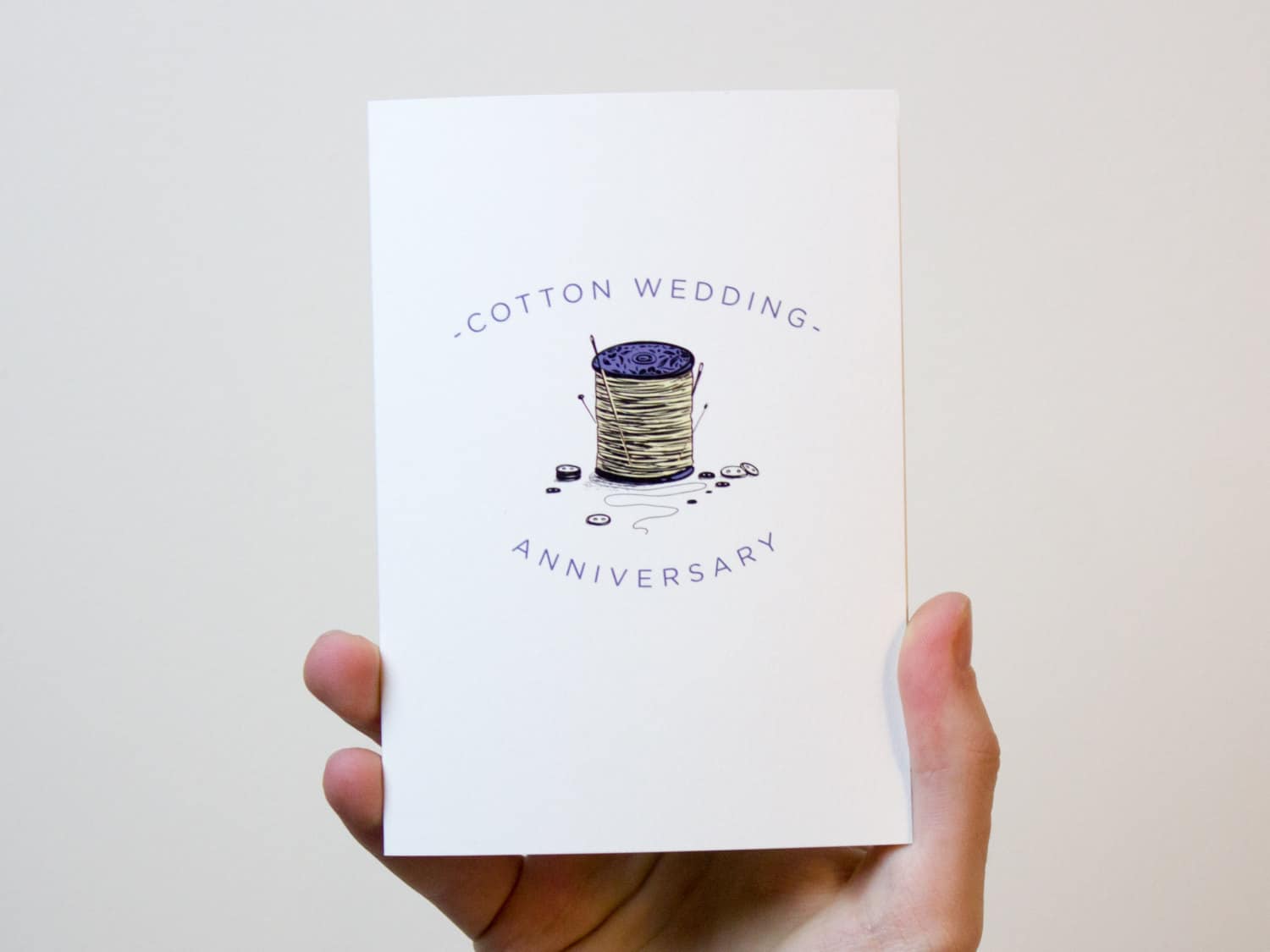 Cotton Wedding  Anniversary  Card  2 Year Wedding  