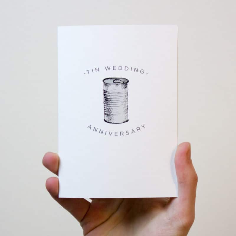 Tin Wedding Anniversary Card