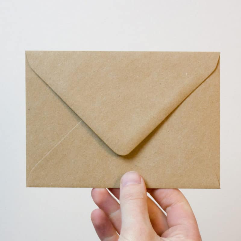 Brown envelope for greeting card